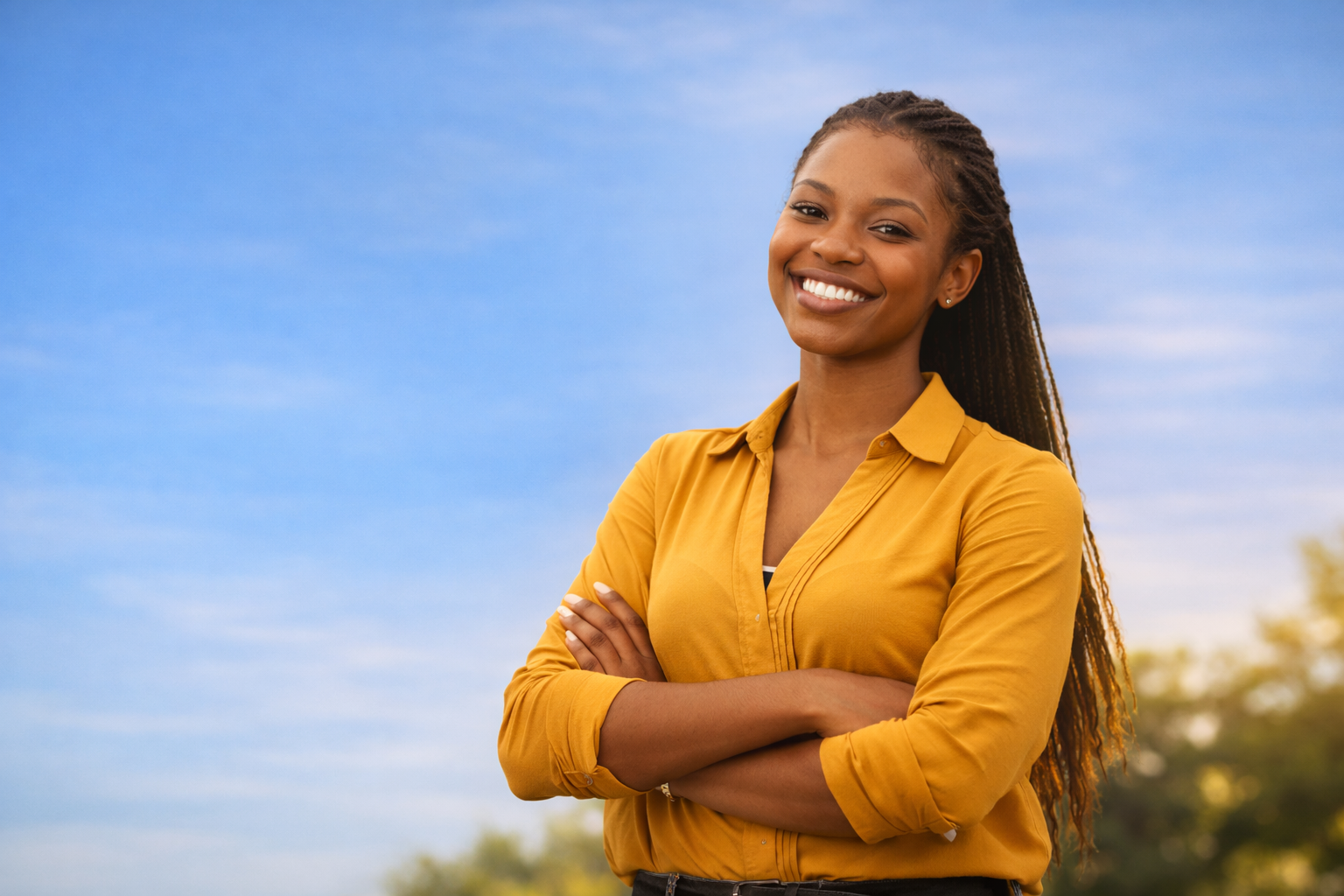 Confident African entrepreneur